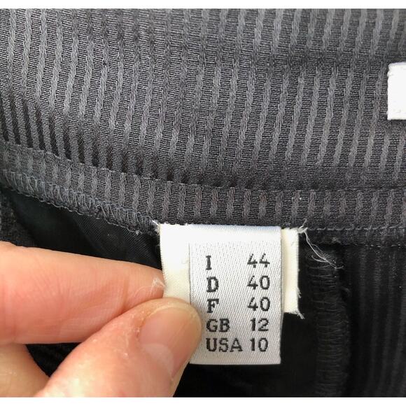 ULTRA OZBEK Italy Woven Striped Dress Pants Pinstripe Trousers Black 44 US 10 - Picture 9 of 12